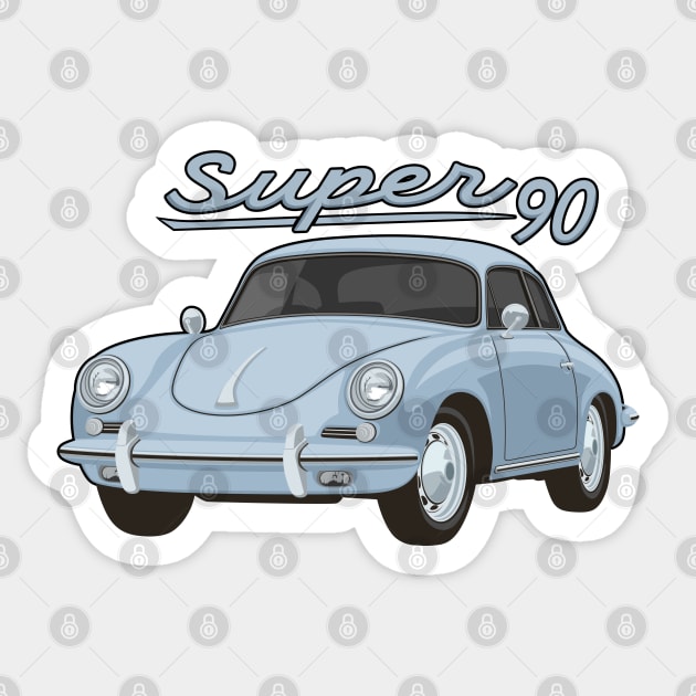 356 B Super 90 gt coupe Car classic vintage retro grey Sticker by creative.z